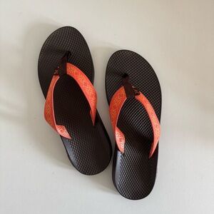 Chaco Classic Women’s Size 10 Flip Flops Sandals Orange and Black
